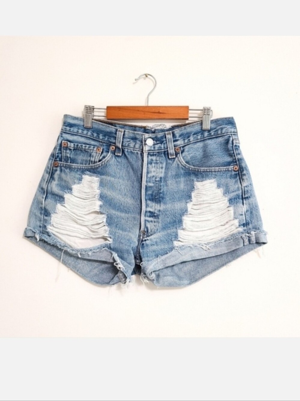 Vintage Levi's 501 Distressed Light Wash Shorts